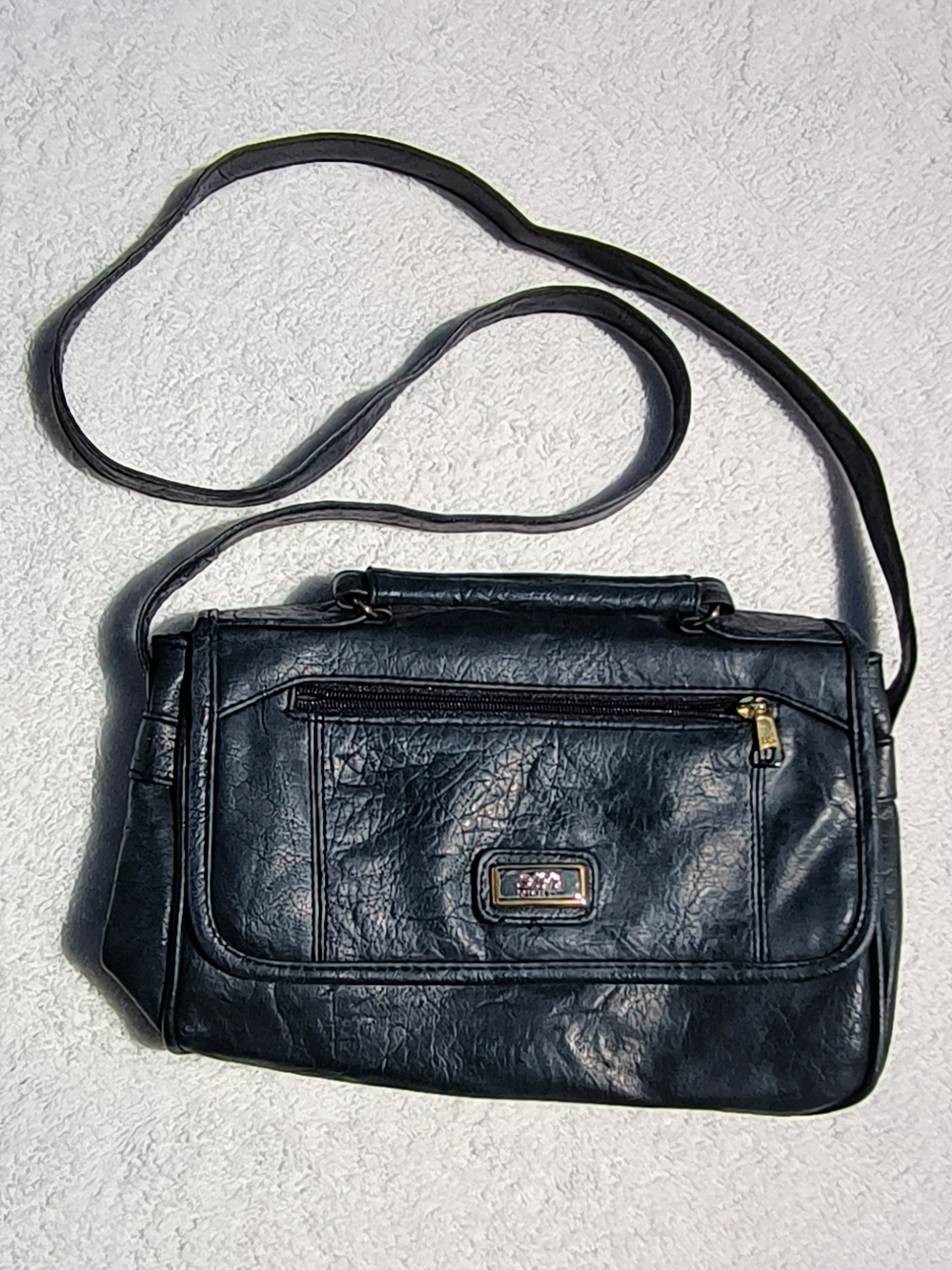 T R Bentley Faux Leather Crossbody Bag Shoulder Purse Front Zip Pocket